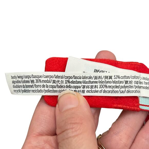 Victorias Secret Pink Wear Everywear Push Up Bra 36C Red Plaid Logo Holiday Wire - Picture 8 of 8